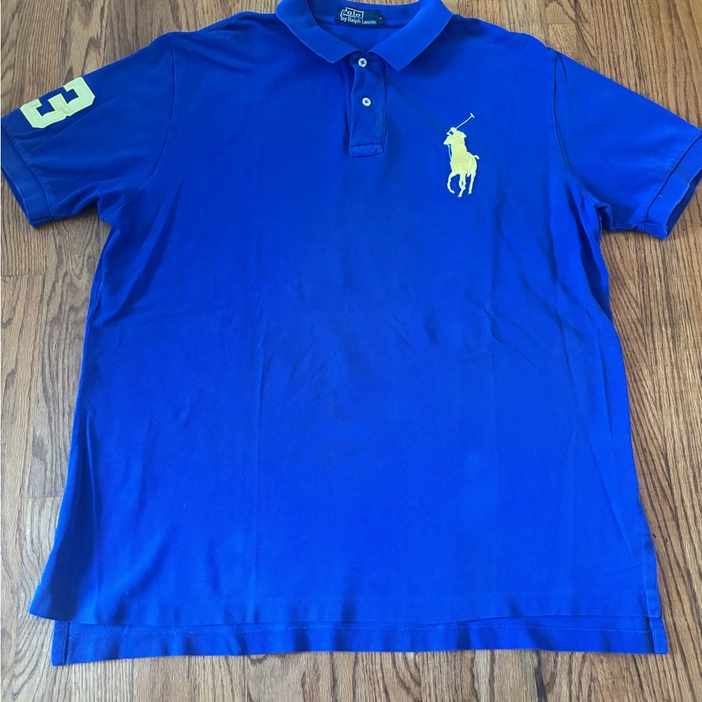 Polo Ralph Lauren Men's Big Pony Blue “Polo” Shirt XL